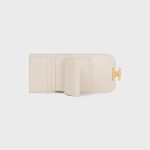 SMALL FLAP WALLER TRIOMPHE IN SHINY CALFSKIN PALE BEIGE - Image 4